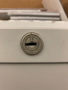 File Cabinet Lock Installed - Non high security